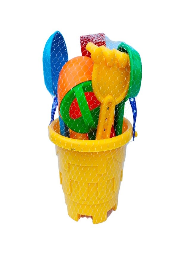 GoldiMec Beach Fun Toy Sand Castle Building Plastic Beach Toy Set for Kids | Activity Playset and Gardening Tool with Bucket | Sand Beach Toys,Outdoor Kids Sand Toys (Pack of 8 pcs) - Image 2